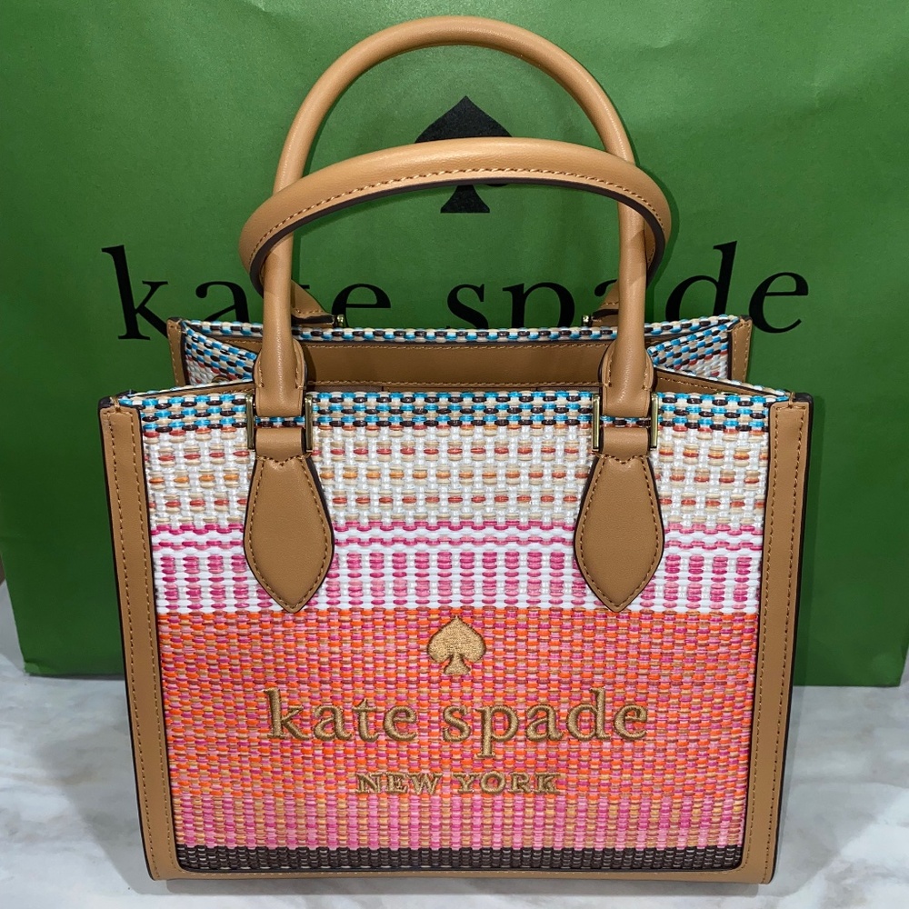 Kate Spade Ellie small straw tote NWT - Picture 3 of 11